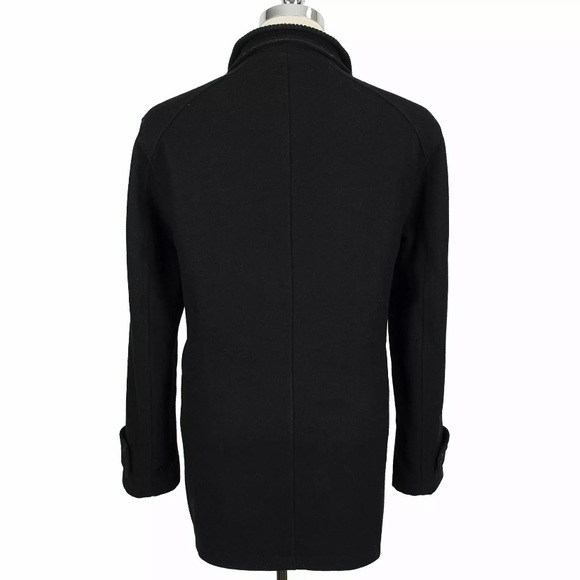 Marc New York Black Wool Polyester Ribbed Inlay Lined Coat. - Picture 3 of 11